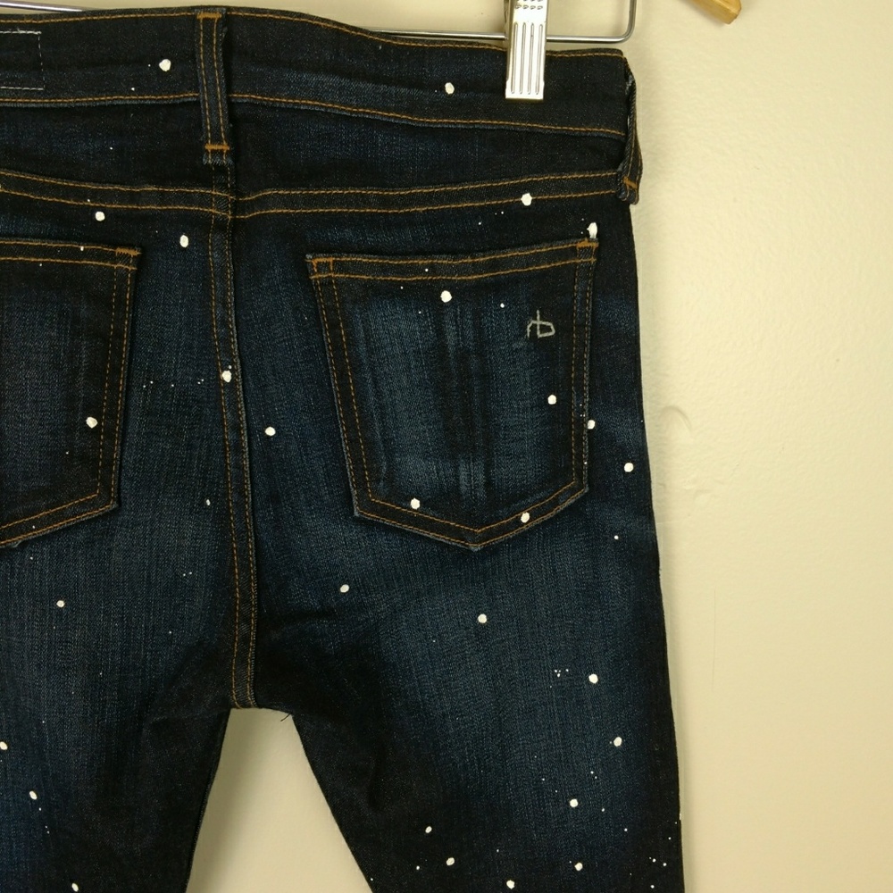 rag & bone skinny jeans mid rise paint splatter 26 - Picture 4 of 7
